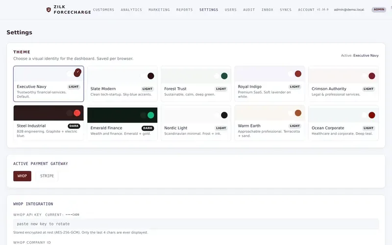 Zilk ForceCharge — Settings