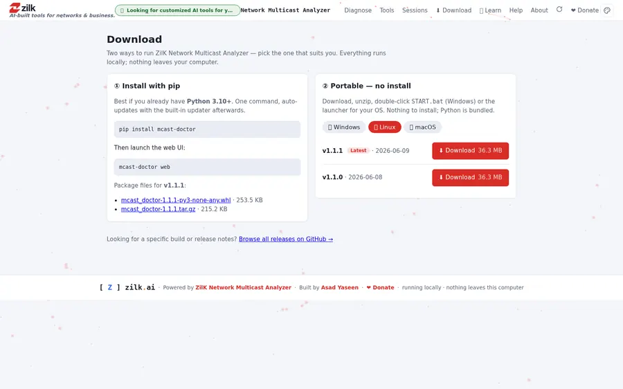 Zilk Multicast Analyzer — Download