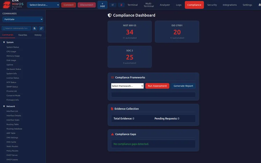 Zilk NWOS Analyzer — Compliance