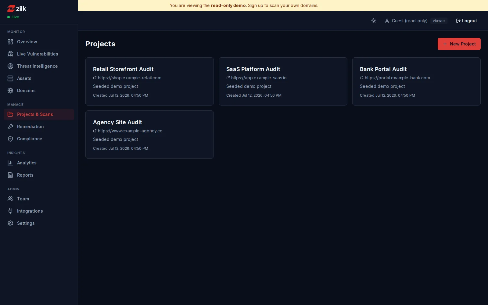 ZSAT — Projects & Scans